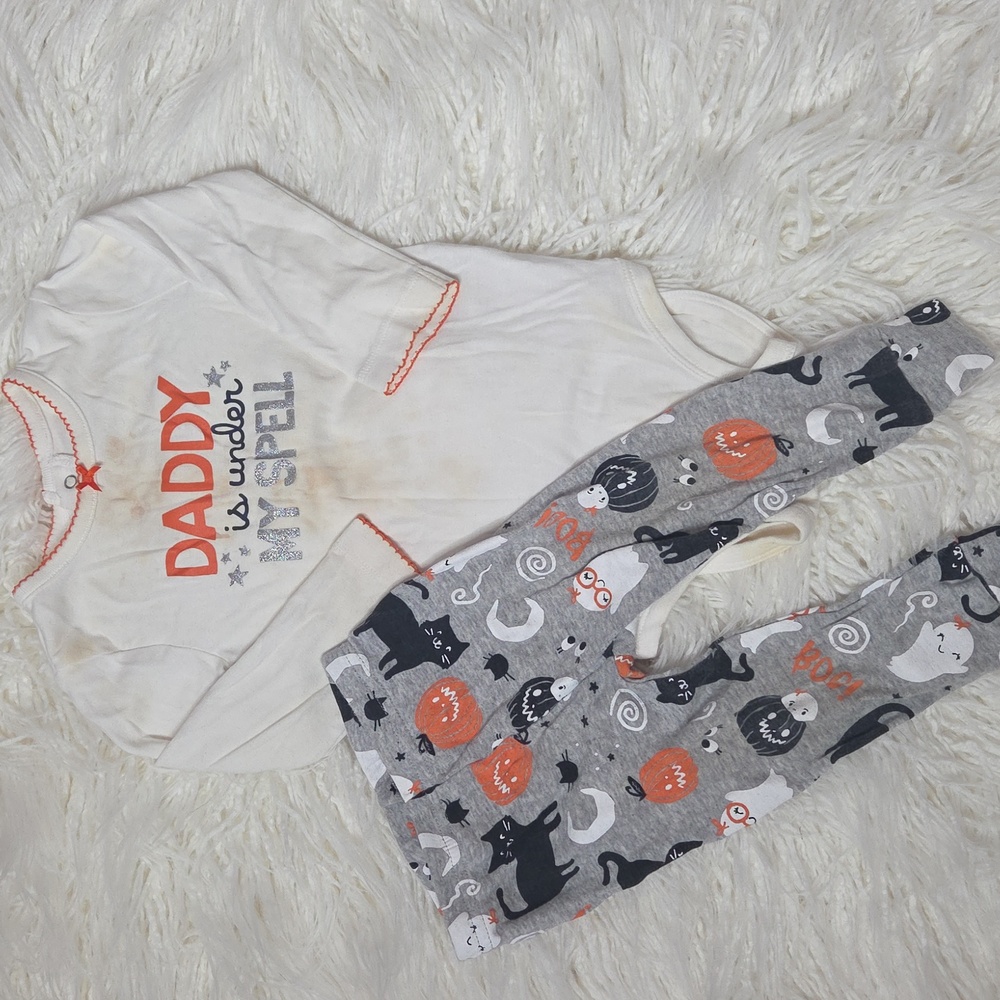 Carter's Kids Halloween Pajama Set Sz 12 Months